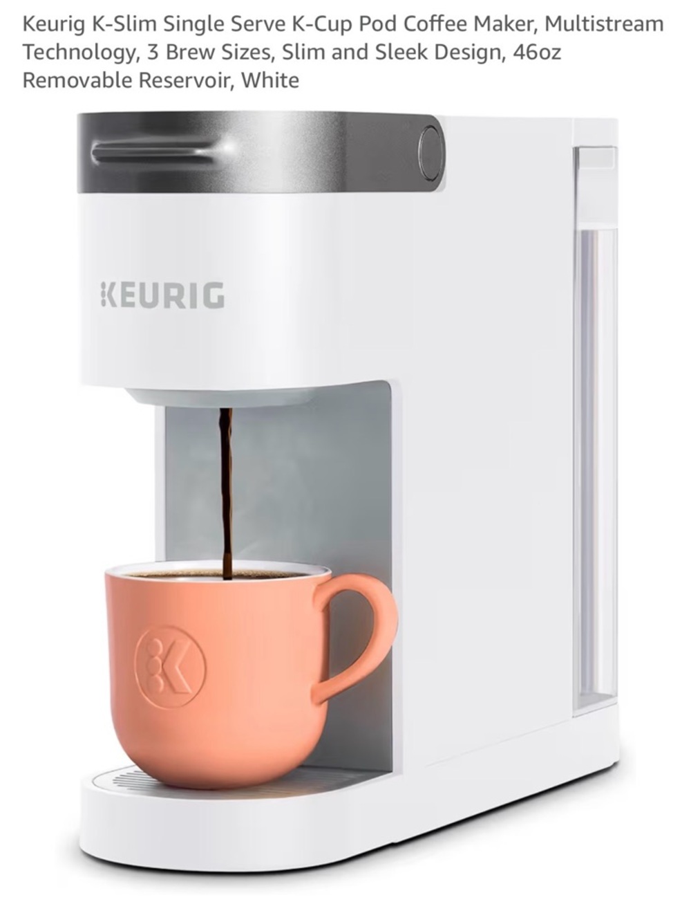 Keurig White and Silver Single-Serve K-Cup Brewer